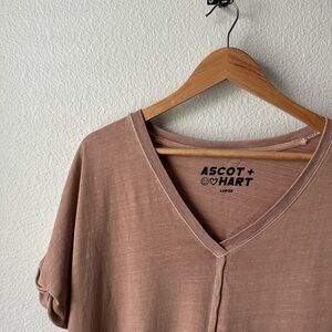 Ascot + Hart Women's Tan/Mauve Maxi Dress - V-Neck